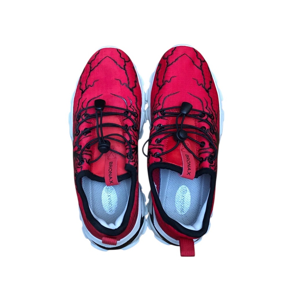Bronax Kids Comfortable Graffiti Personality Tennis Shoes in A-Red